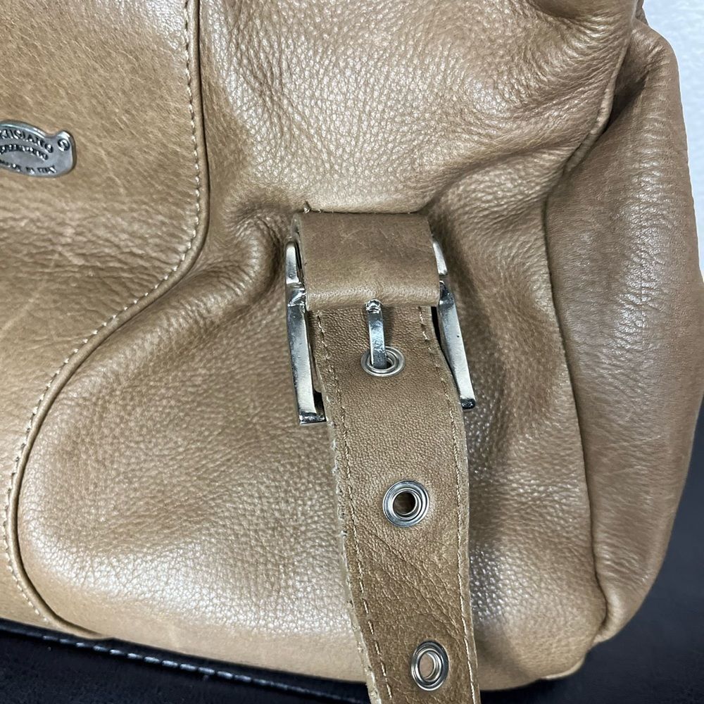 L’Artigiano Leather Tote Brown Tan Shoulder Bag Womens Purse Borse In Pe… - Picture 10 of 12